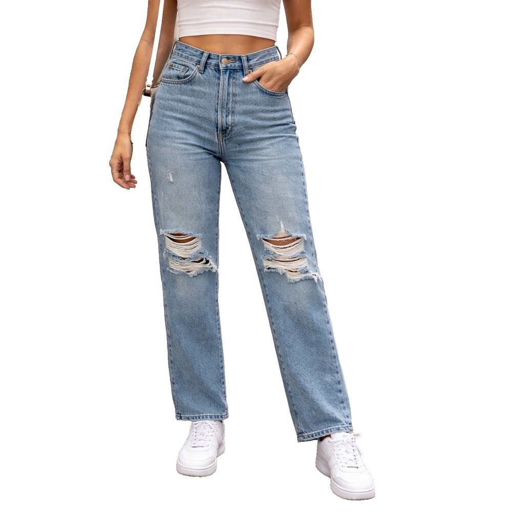 Levi's Ribcage Womens Jeans Waist 24 High rise Straight Ankle Light Wash